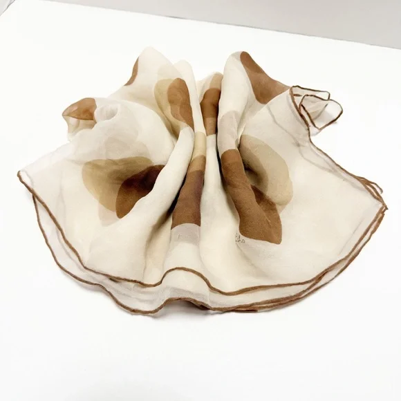 Echo Cream Scarf with Tan Polka-Dot Accent - Picture 3 of 8